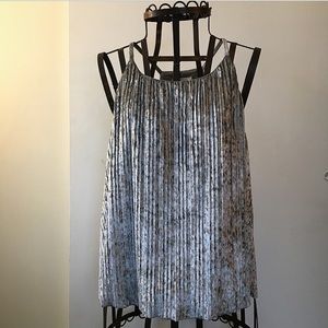 Silver Crushed Velvet tank
